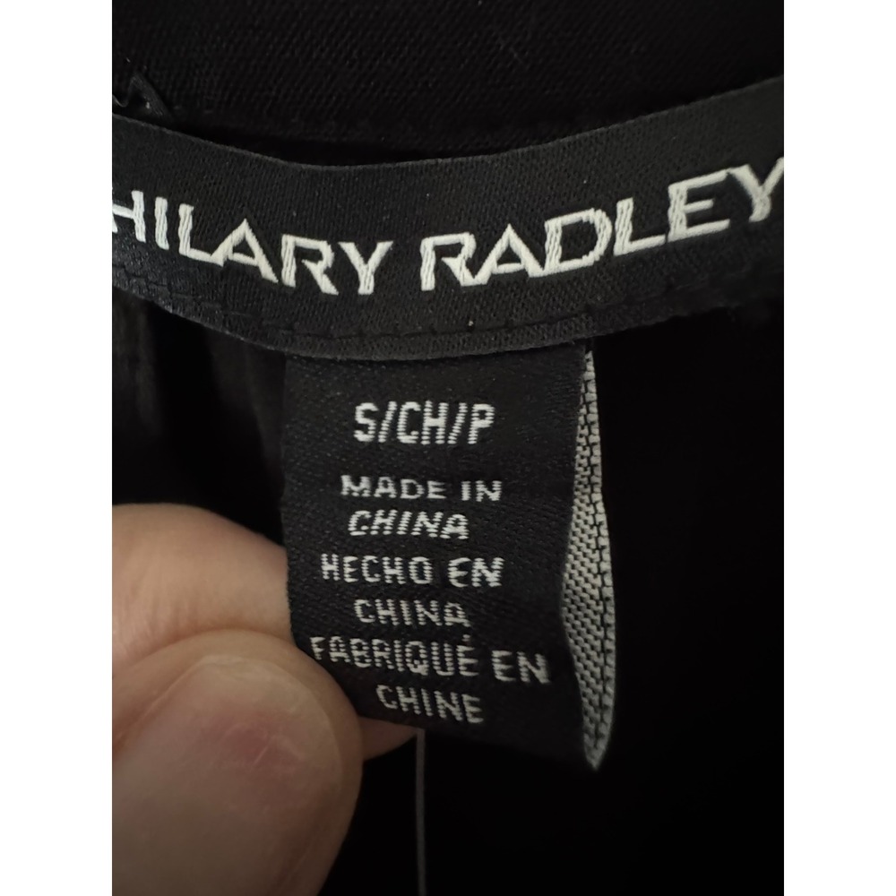 Hilary Radley Womens Black Short Sleeve Split Neck Henley Blouse Top Small NWT - Picture 5 of 12